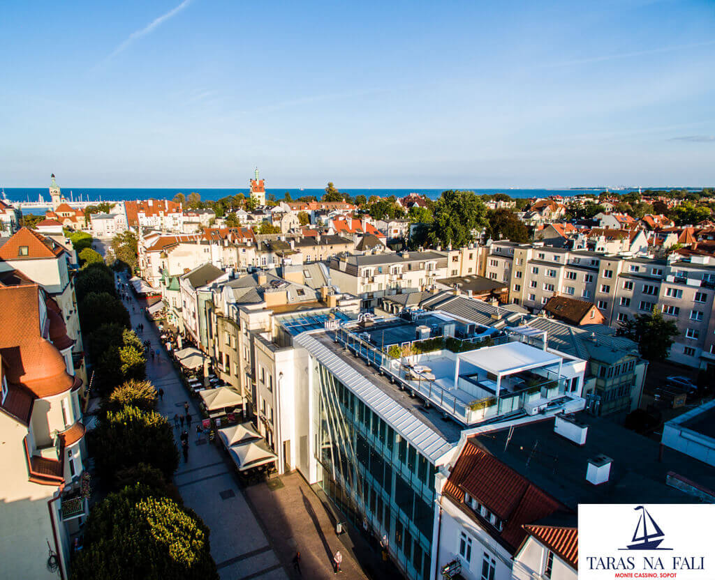 Terrasse sur le toit avec vue sur la Mer Baltique