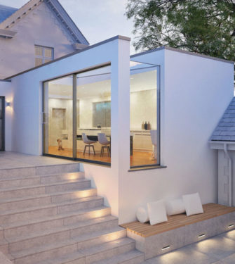 Eaves rooflight in house extension