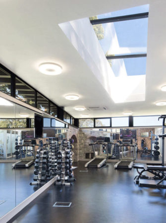 Multipart rooflight in a gym